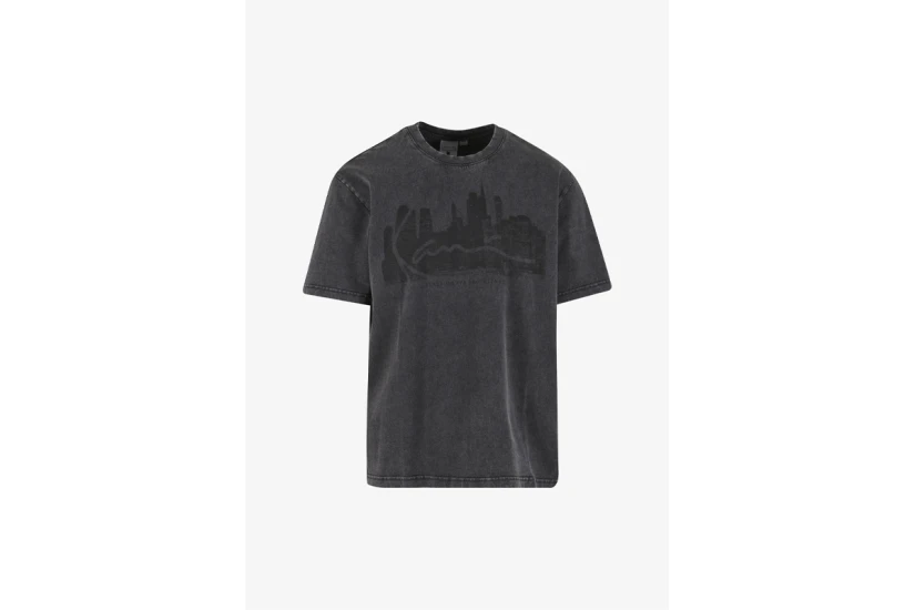 Karl Kani Signature Skyline Washed Boxy Print Ανδρικό Κοντομάνικο T-Shirt Ανθρακί