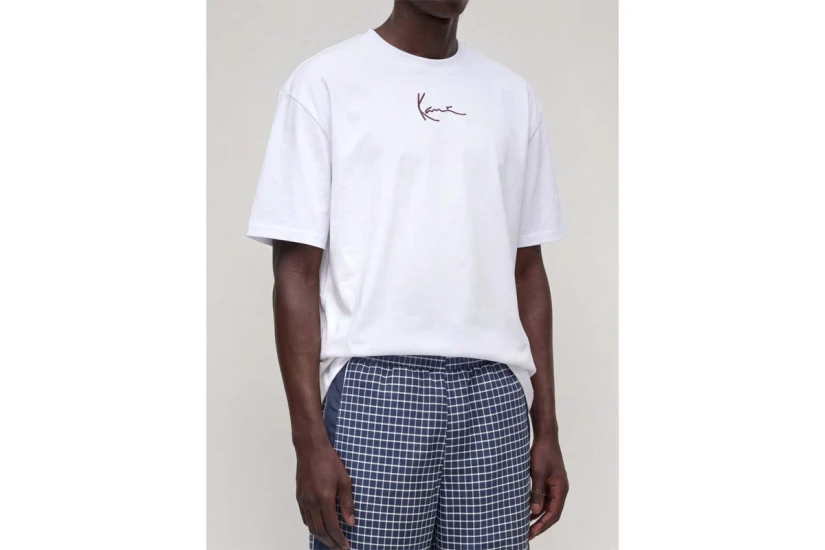 Karl Kani Signatute Hot Dog Ανδρικό Κοντομάνικο T-Shirt Λευκό, Κίτρινο, Καφέ