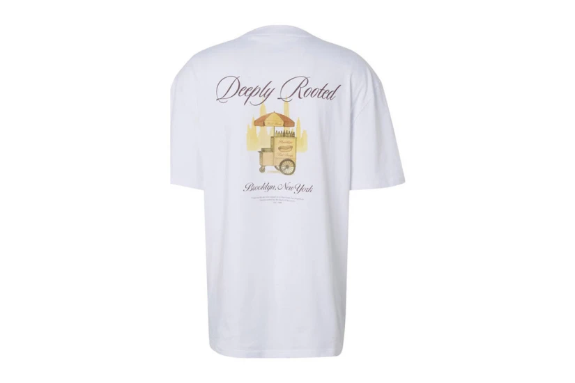 Karl Kani Signatute Hot Dog Ανδρικό Κοντομάνικο T-Shirt Λευκό, Κίτρινο, Καφέ