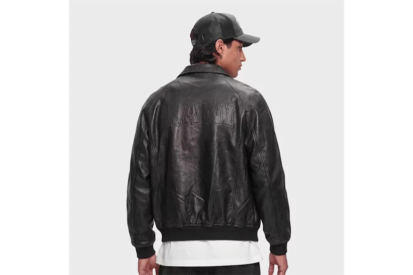 Karl Kani Signature PU Leather Bomber Ανδρικό Μπουφάν από Δερματίνη Μαύρο