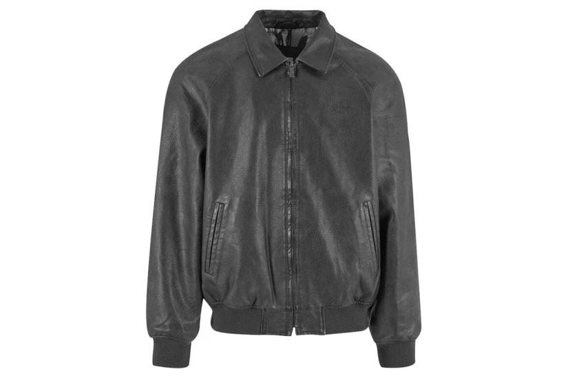 Karl Kani Signature PU Leather Bomber Ανδρικό Μπουφάν από Δερματίνη Μαύρο