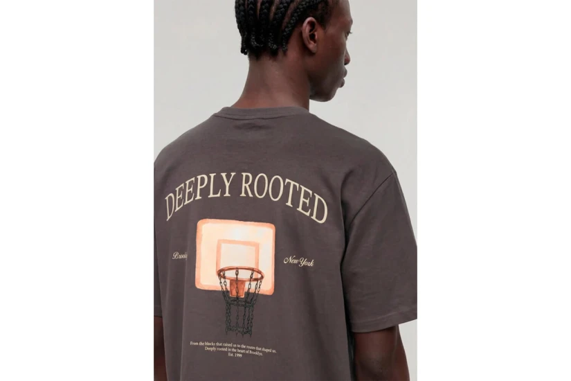 Karl Kani Signature Hoop Oversized Ανδρικό Κοντομάνικο T-Shirt Γκρι Σκούρο