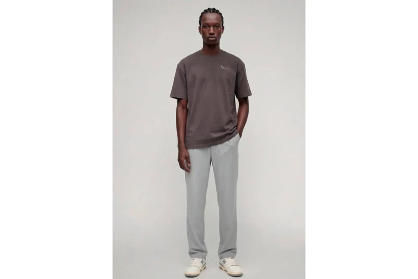 Karl Kani Signature Hoop Oversized Ανδρικό Κοντομάνικο T-Shirt Γκρι Σκούρο