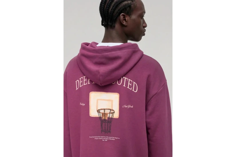 Karl Kani Signature Hoop Oversized Ανδρικό Φούτερ με Κουκούλα Βιολετί