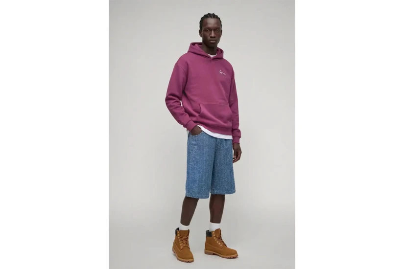 Karl Kani Signature Hoop Oversized Ανδρικό Φούτερ με Κουκούλα Βιολετί