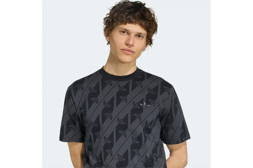 Adidas Originals Monogram AOP Ανδρικό Κοντομάνικο T-Shirt Μαύρο, Ανθρακί
