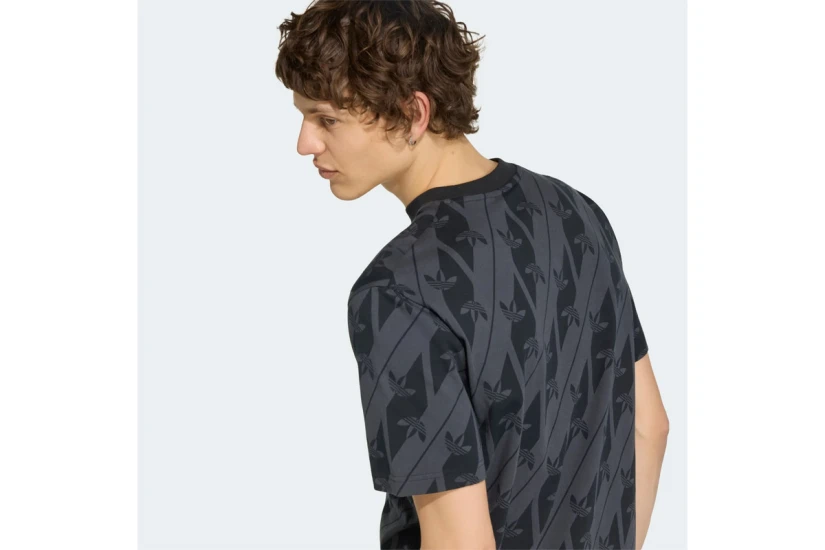 Adidas Originals Monogram AOP Ανδρικό Κοντομάνικο T-Shirt Μαύρο, Ανθρακί