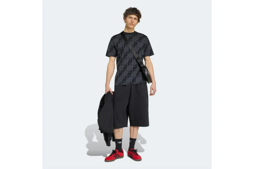 Adidas Originals Monogram AOP Ανδρικό Κοντομάνικο T-Shirt Μαύρο, Ανθρακί