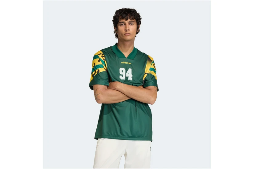 Adidas Originals Santiago Aop Infill Jersey Ανδρική Φανέλα Κυπαρισσί, Κίτρινη, Μαύρη, Λευκή