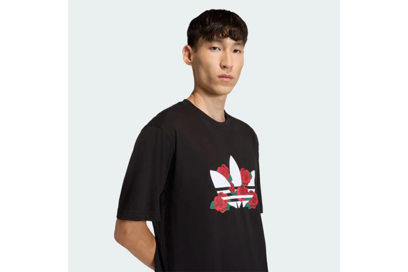 Adidas Originals Trefoil Series Roses Ανδρικό Κοντομάνικο T-Shirt Μαύρο