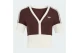 Adidas Originals V-Neck Γυναικεία Ζακέτα Καφέ, Εκρού