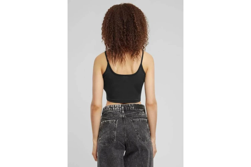 Karl Kani Γυναικεία Αμάνικη Crop Top Μπλούζα Μαύρη