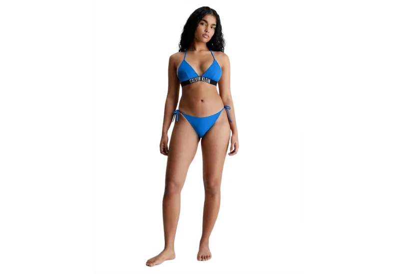 Calvin Klein Side Tie Γυναικείο String Μαγιό Bikini Bottom Μπλε, Μαύρο