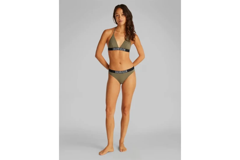 Calvin Klein Triangle Γυναικείο Μαγιό Bikini Top Χακί