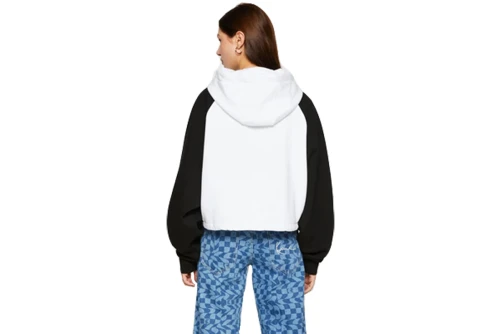 Karl Kani Serif Crop Raglan Hoodie Γυναικείο (KW224-005-1 WHITE)