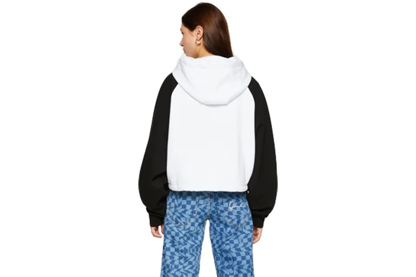 Karl Kani Serif Crop Raglan Hoodie Γυναικείο (KW224-005-1 WHITE)