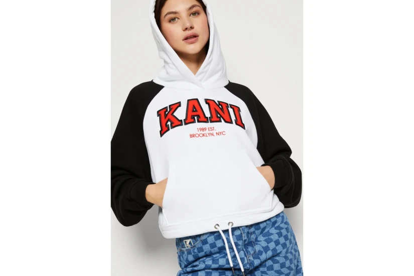 Karl Kani Serif Crop Raglan Hoodie Γυναικείο (KW224-005-1 WHITE)