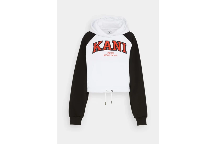 Karl Kani Serif Crop Raglan Hoodie Γυναικείο (KW224-005-1 WHITE)