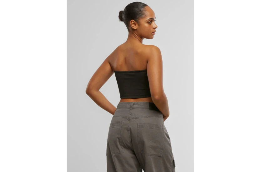 Karl Kani Retro Bandeau Top Γυναικείο Αμάνικο Crop Top Μαύρο, Κίτρινο