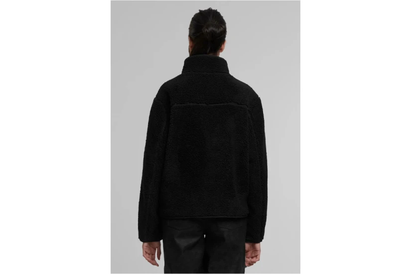 Karl Kani Signature Teddy Γυναικεία Ζακέτα Sherpa Μαύρη