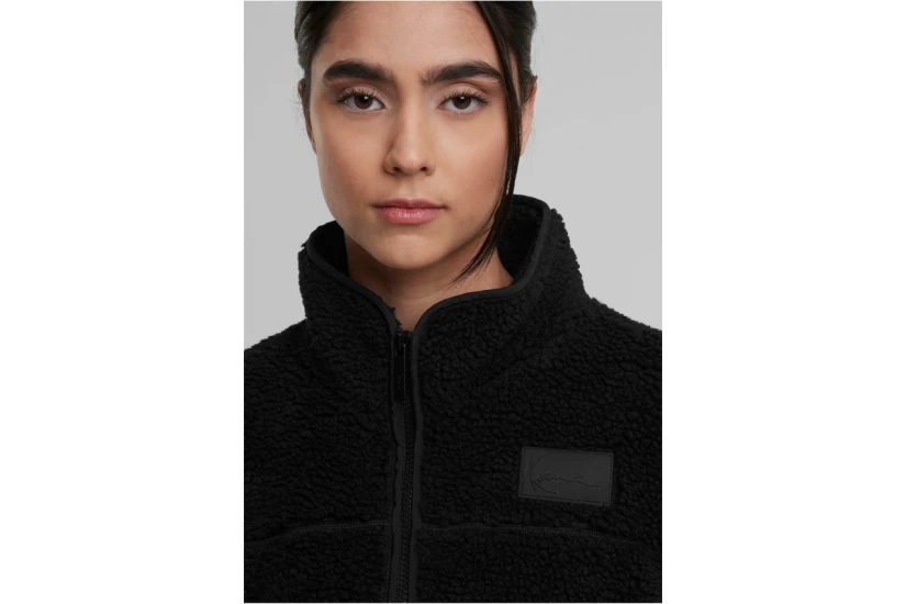 Karl Kani Signature Teddy Γυναικεία Ζακέτα Sherpa Μαύρη
