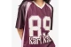 Karl Kani OG 89 Round Serif Football Jersey Γυναικείο Κοντομάνικο T-Shirt Βυσσινί, Μπεζ, Ροζ