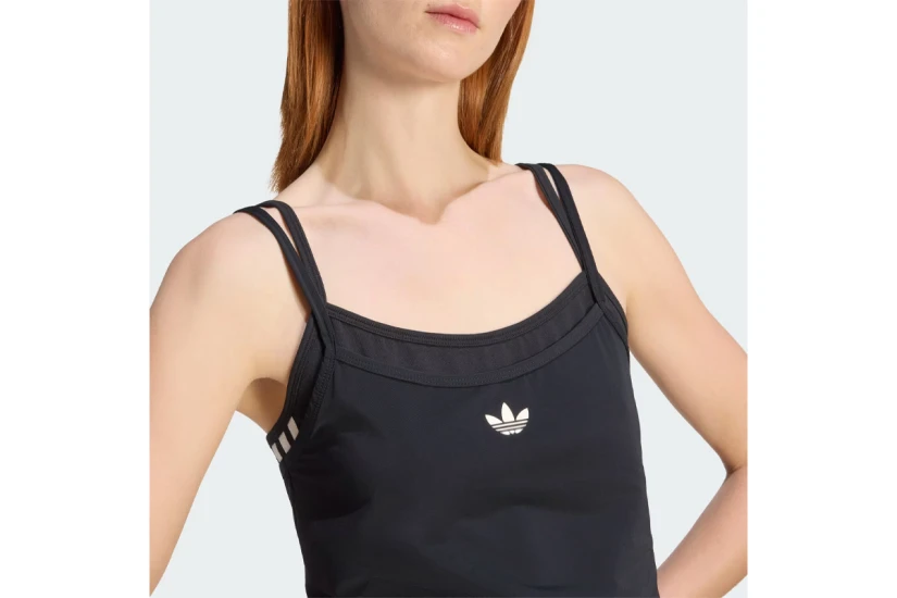 Adidas Originals Double Layered Γυναικεία Αμάνικη Μπλούζα Μαύρη