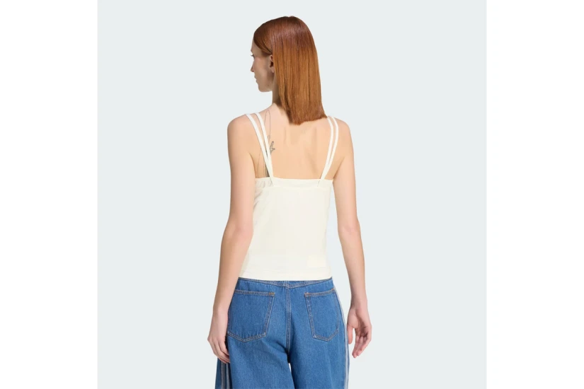 Adidas Originals Double Layered Γυναικεία Αμάνικη Μπλούζα Εκρού