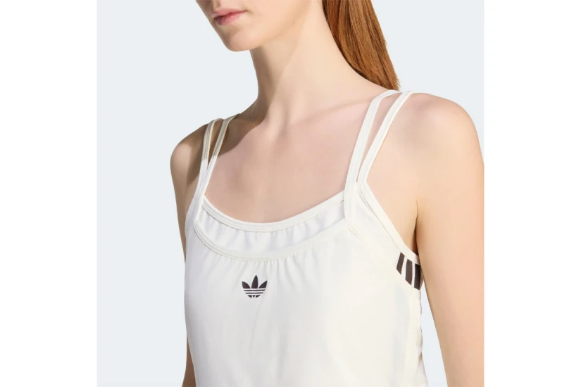 Adidas Originals Double Layered Γυναικεία Αμάνικη Μπλούζα Εκρού