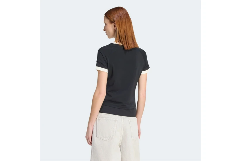 Adidas Originals Double Layered Cali Γυναικείο Κοντομάνικο T-Shirt Μαύρο, Λευκό