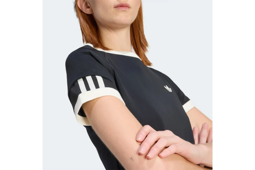 Adidas Originals Double Layered Cali Γυναικείο Κοντομάνικο T-Shirt Μαύρο, Λευκό