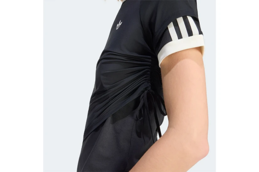 Adidas Originals Double Layered Cali Γυναικείο Κοντομάνικο T-Shirt Μαύρο, Λευκό