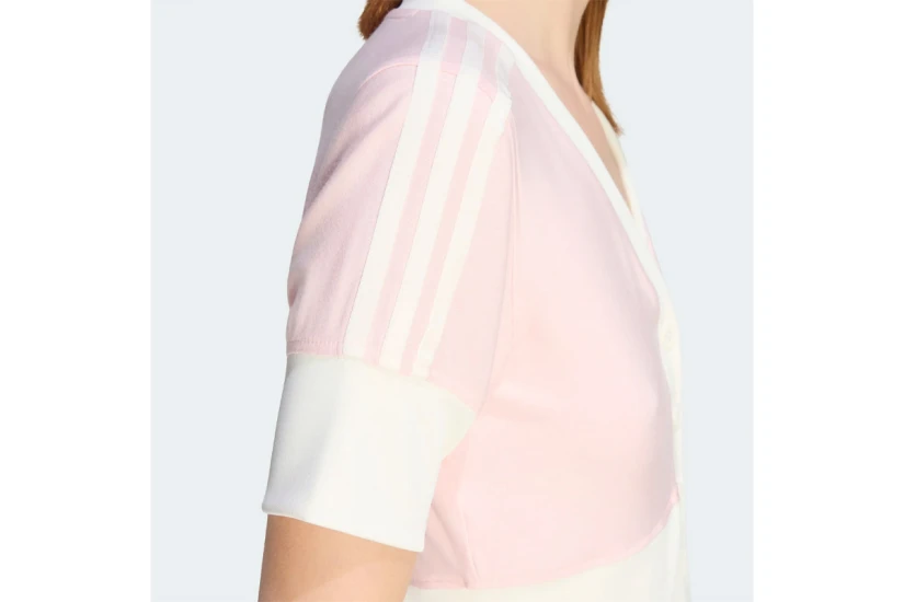 Adidas Originals V-Neck Γυναικεία Ζακέτα Ροζ, Εκρού