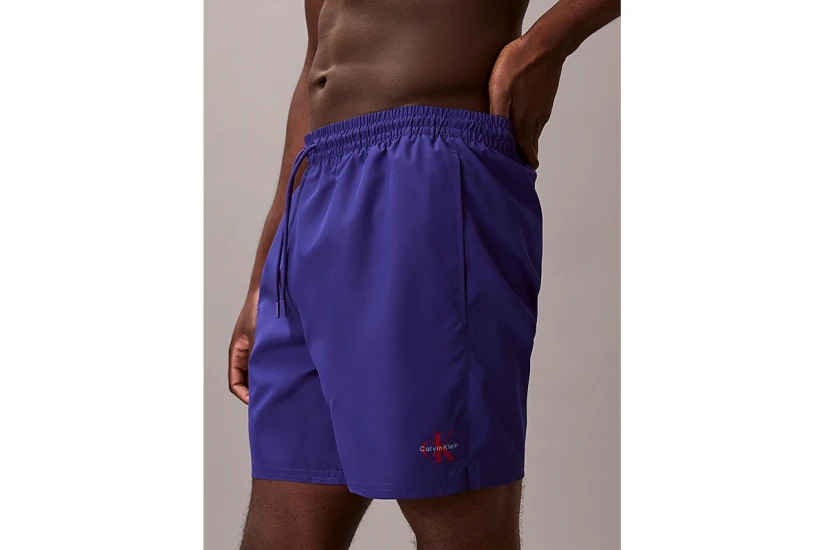 Calvin Klein Monogram Medium Drawstring Ανδρικό Μαγιό Σορτς Μωβ