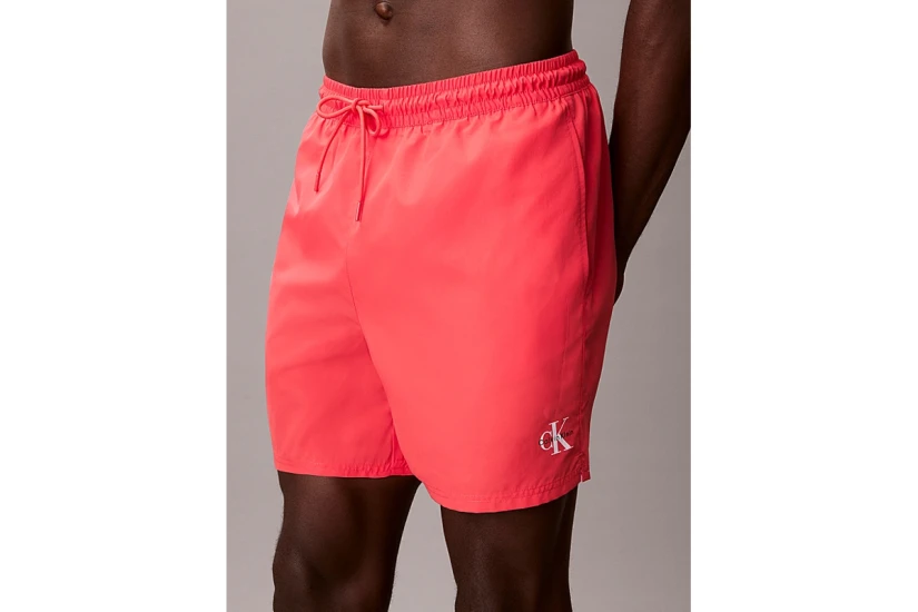 Calvin Klein Monogram Medium Drawstring Ανδρικό Μαγιό Σορτς Κοραλλί