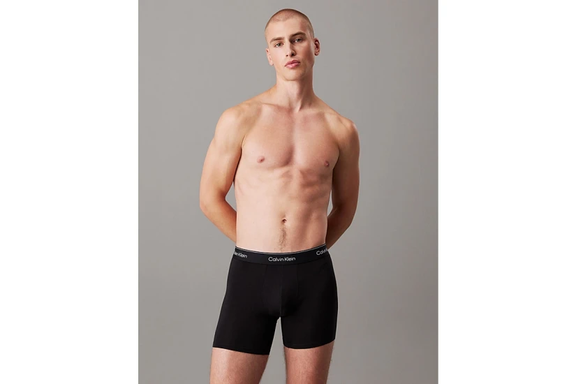 Calvin Klein Icon Ανδρικά Εσώρουχα Μπόξερ Μαύρα 3 Τεμάχια