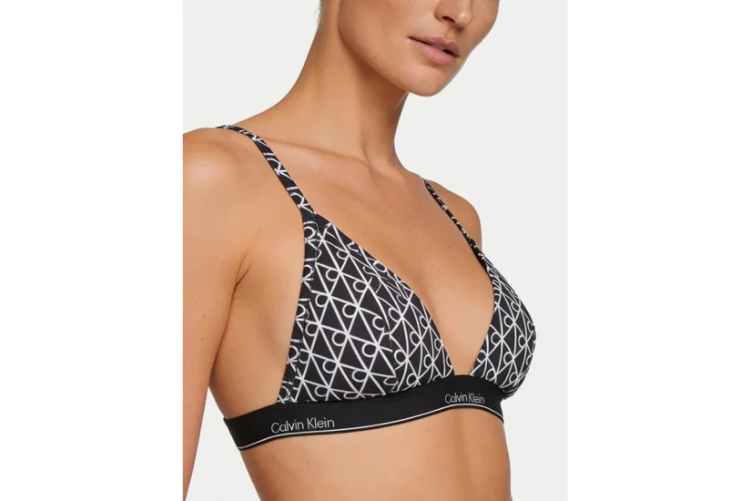 Calvin Klein Icon Γυναικείο Μαγιό Bikini Top Μαύρο, Λευκό