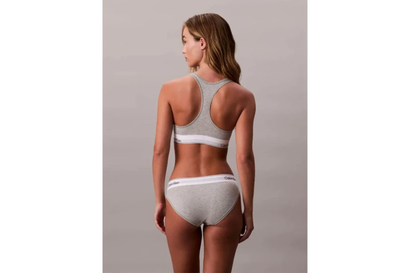 Calvin Klein Icon Cotton Modal Unlined Γυναικείο Bralette Γκρι, Λευκό