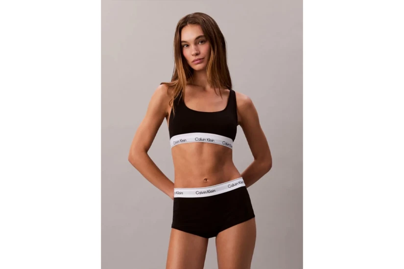Calvin Klein Icon Cotton Modal Unlined Γυναικείο Bralette Μαύρο, Λευκό