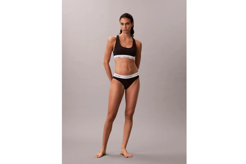 Calvin Klein Icon Cotton Modal Γυναικείο Εσώρουχο Σλιπ Μαύρο, Λευκό