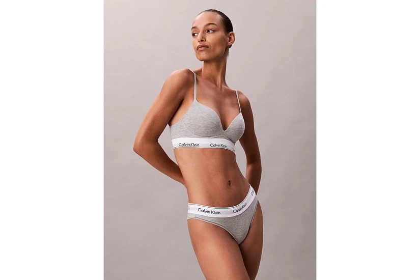 Calvin Klein Icon Cotton Modal Γυναικείο Brazilian Εσώρουχο Γκρι, Λευκό