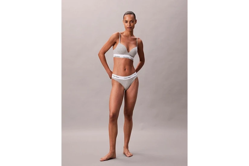 Calvin Klein Icon Cotton Modal Γυναικείο Brazilian Εσώρουχο Γκρι, Λευκό