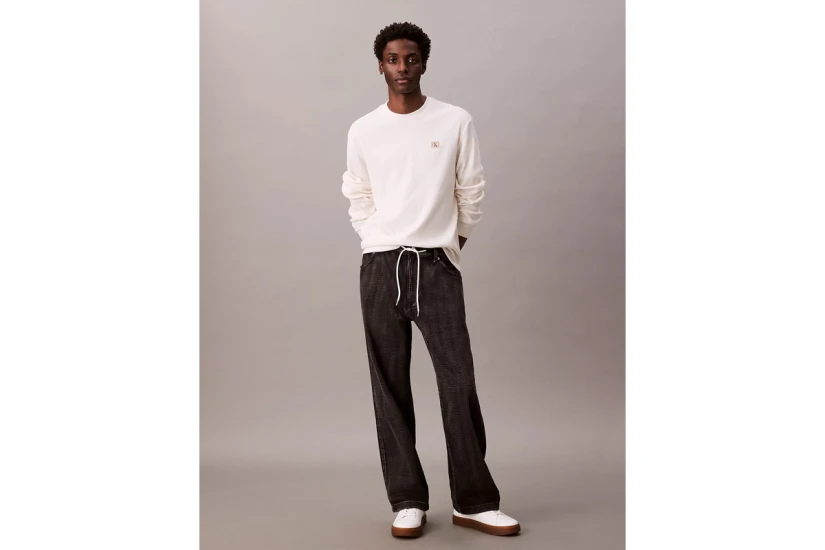 Calvin Klein Ανδρική Μακρυμάνικη Μπλούζα Εκρού