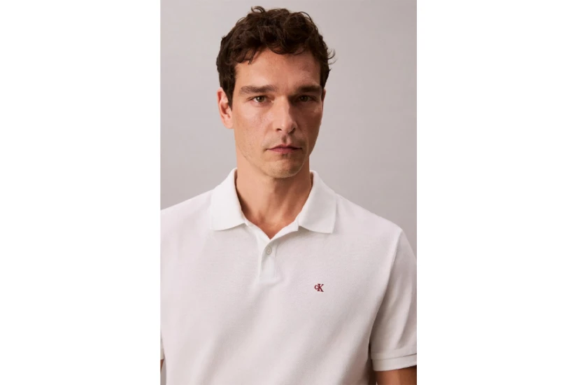 Calvin Klein Ανδρικό Κοντομάνικο Polo Μπλουζάκι Λευκό