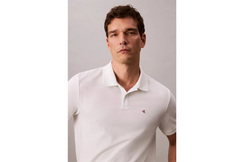 Calvin Klein Ανδρικό Κοντομάνικο Polo Μπλουζάκι Λευκό