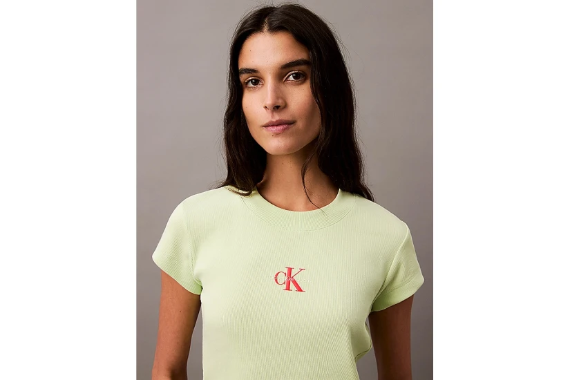 Calvin Klein Γυναικείο Κοντομάνικο Crop Top Λαχανί