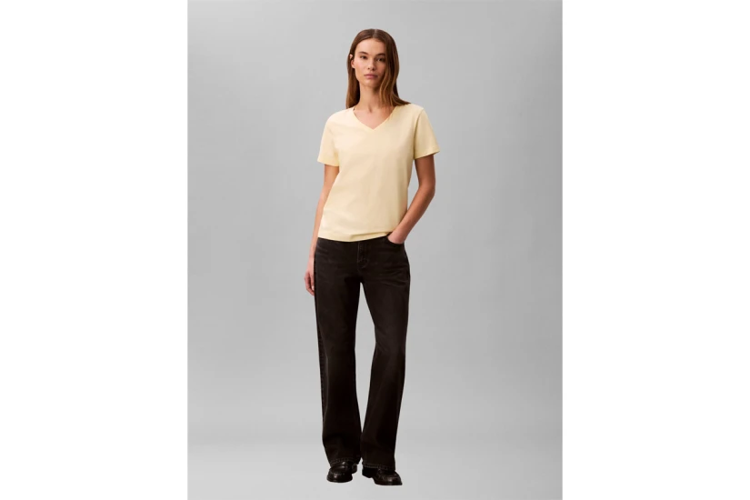 Calvin Klein Monogram Γυναικείο Κοντομάνικο T-Shirt Κίτρινο 