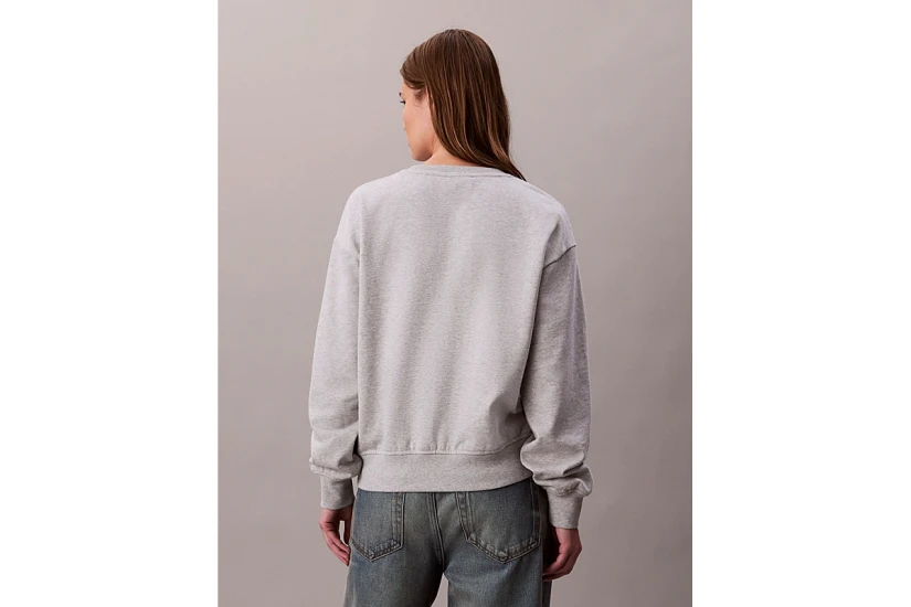 Calvin Klein Monogram Fleece Γυναικεία Μακρυμάνικη Μπλούζα Γκρι