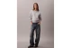 Calvin Klein Monogram Fleece Γυναικεία Μακρυμάνικη Μπλούζα Γκρι
