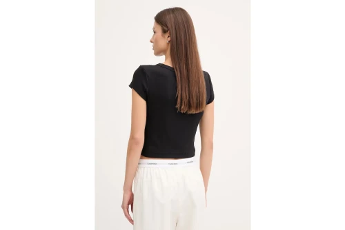 Calvin Klein Slim Ribbed Cotton Badge T-Shirt Γυναικείο (LV047C200G UB1)
